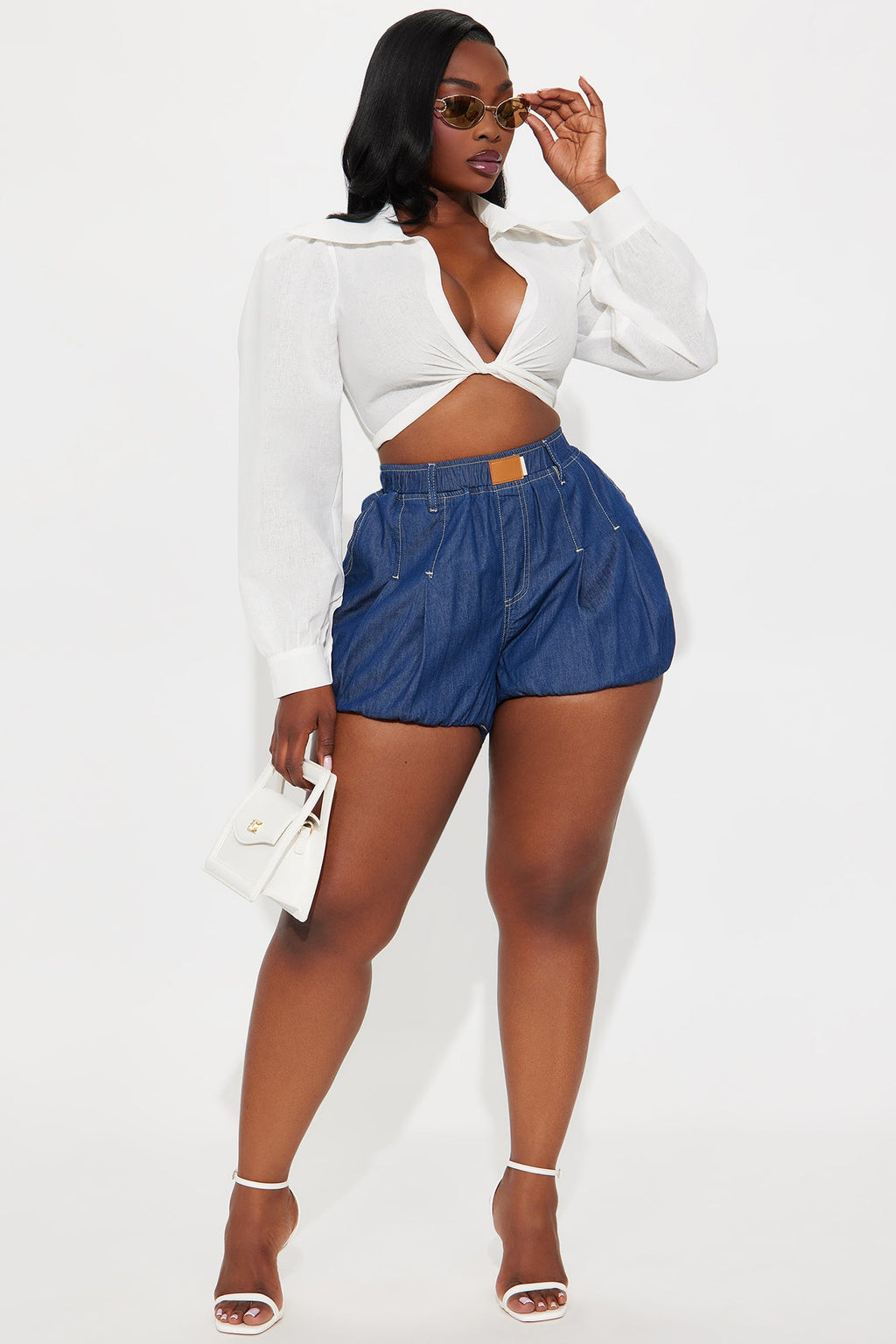 The Bees Knees Bloomer Denim Shorts - Dark Wash