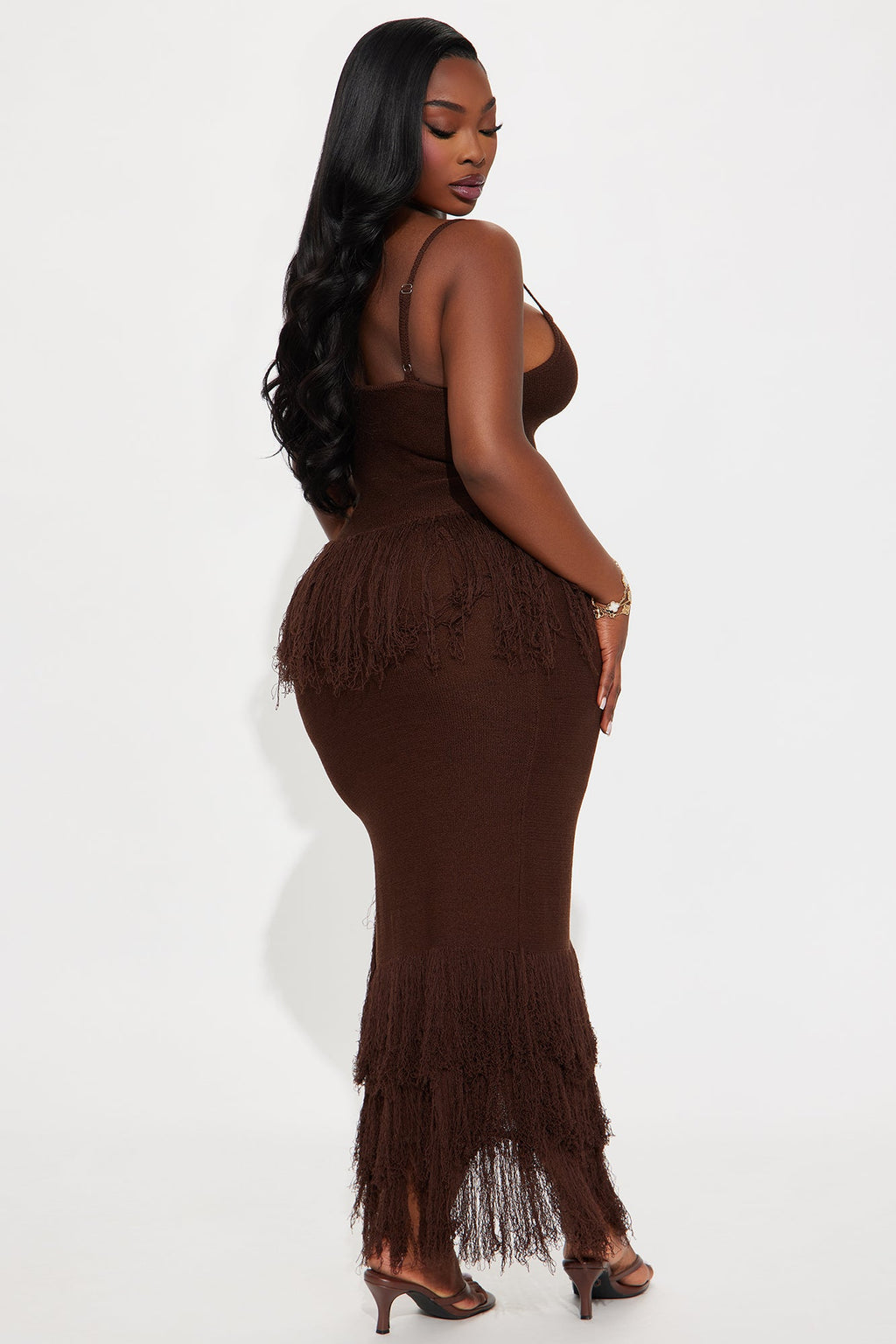 Happy To Be Here Crochet Skirt Set - Brown