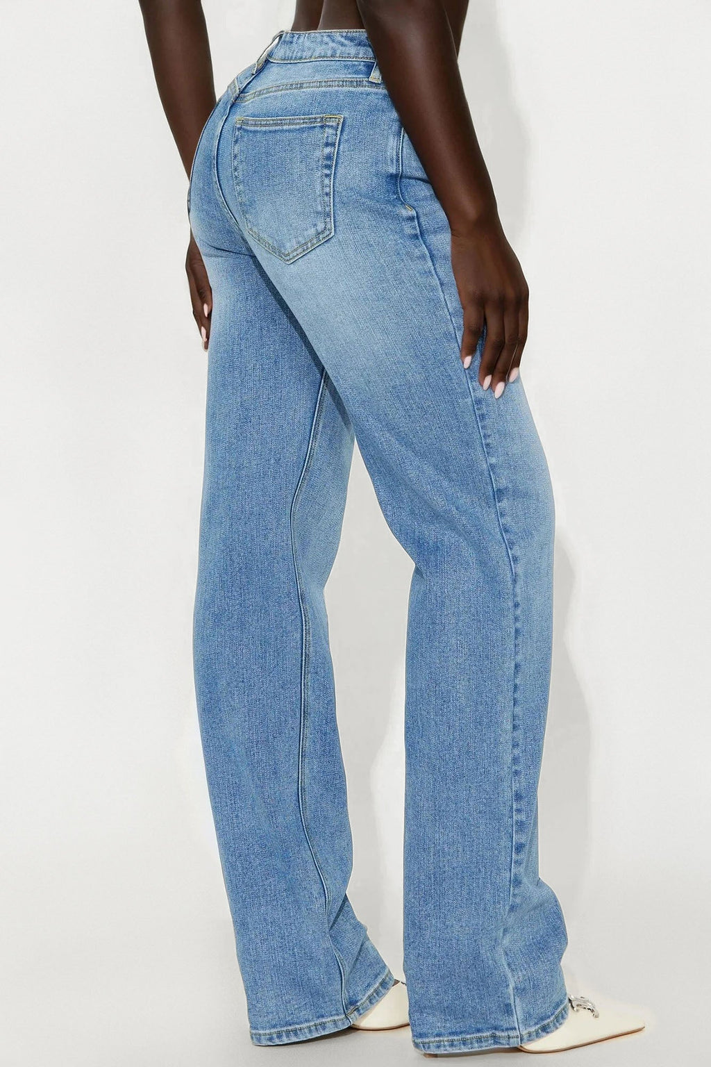 Tall Be Authentic Slouchy Stretch Straight Leg Jeans - Medium Blue Wash