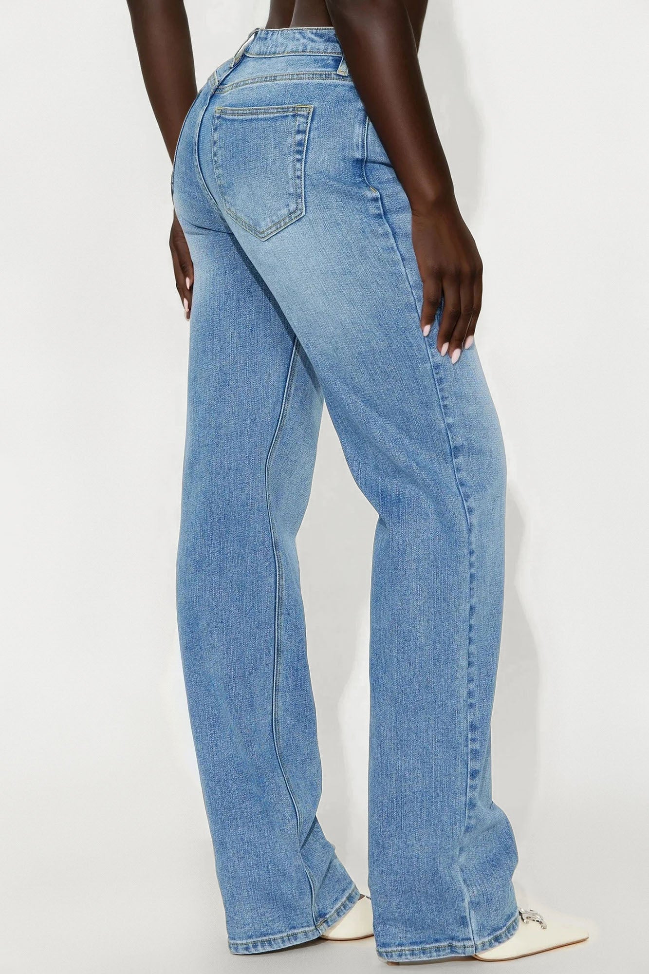 Tall Be Authentic Slouchy Stretch Straight Leg Jeans - Medium Blue Wash