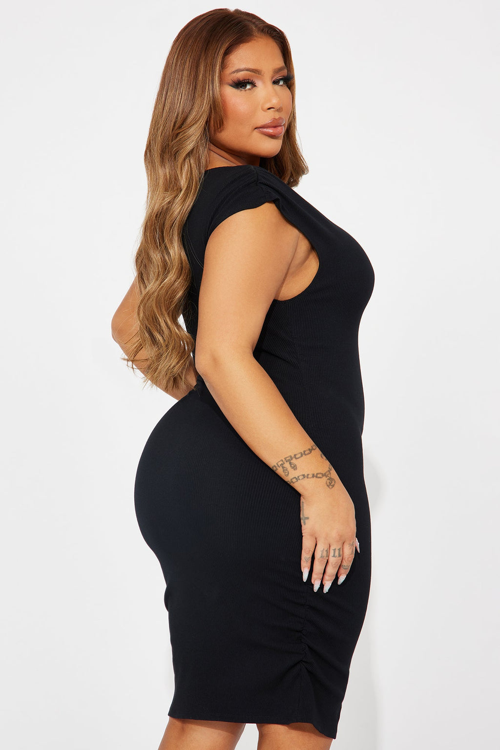 Kelli Snatched Mini Dress - Black