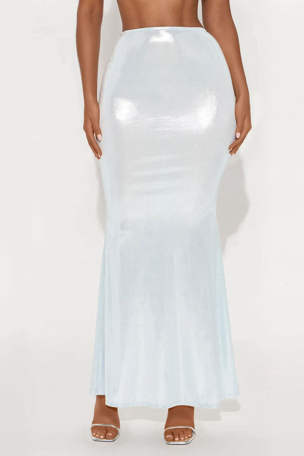 Mia Metallic Mermaid Maxi Skirt - Blue