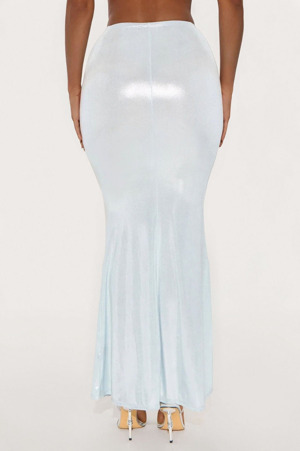 Mia Metallic Mermaid Maxi Skirt - Blue