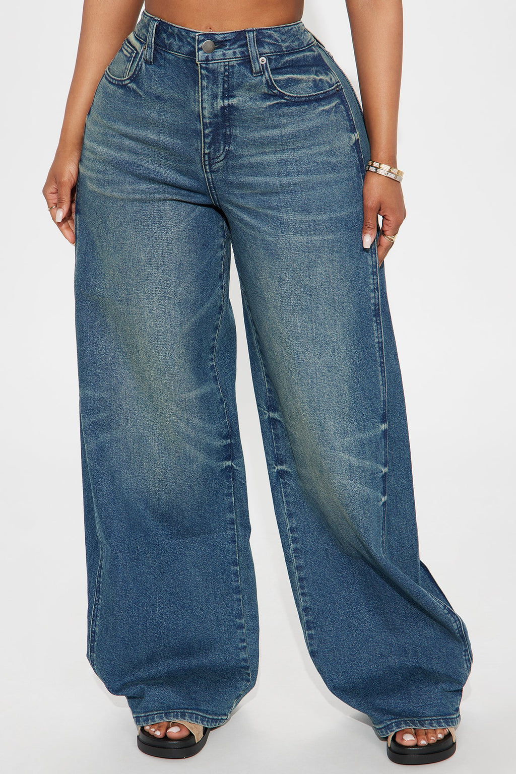 Berlin Baby Loose Wide Leg Jeans - Dark Wash