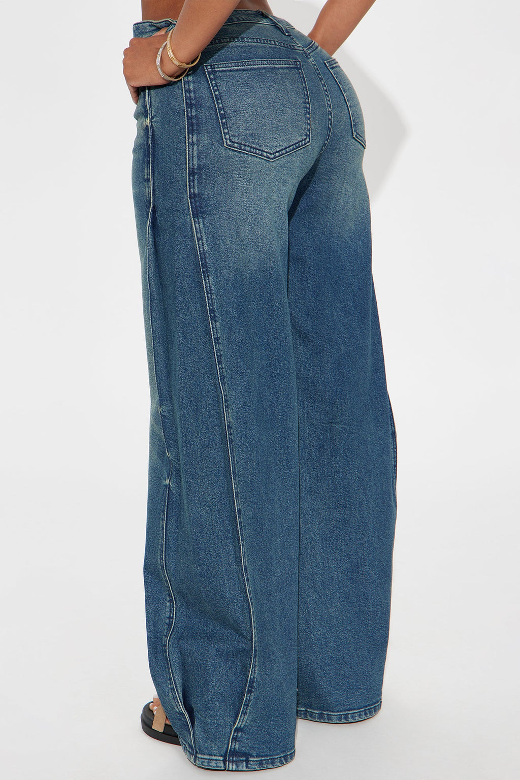 Berlin Baby Loose Wide Leg Jeans - Dark Wash