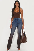 Tall Such A Smoke Show Stretch Tinted Bootcut Jeans - Dark Wash