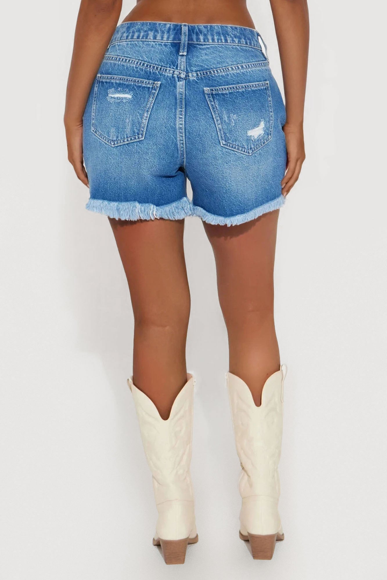 Dream Come True Non Stretch Cut Off Denim Shorts - Medium Wash