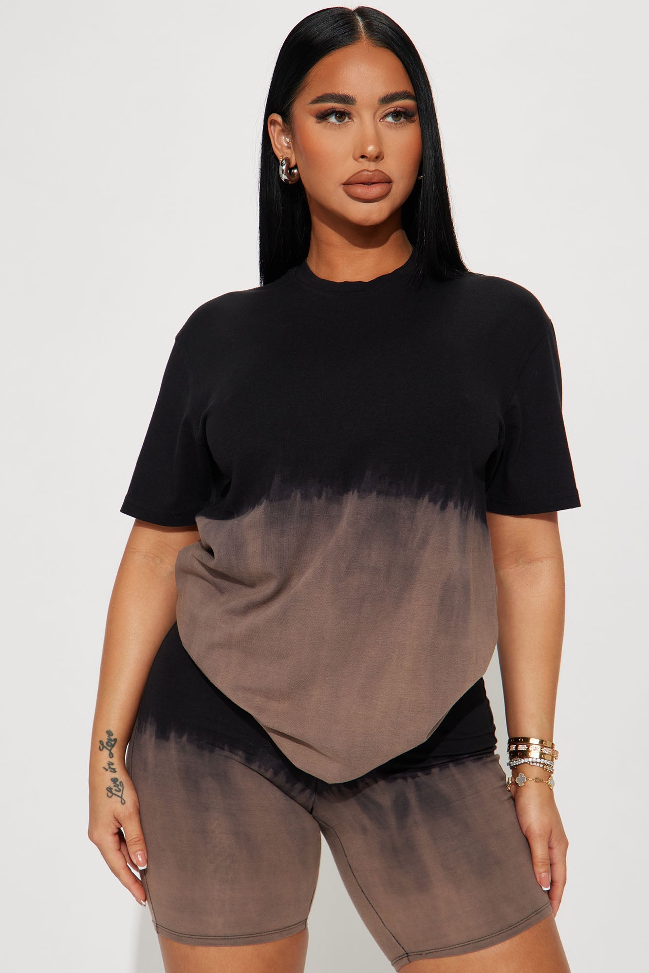 Tell Me About It Biker Short Set - Black/combo