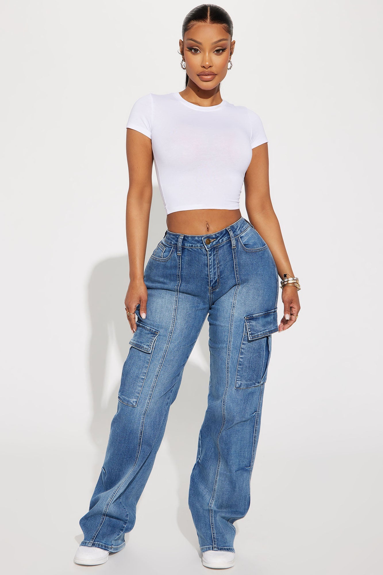 Judia Crew Neck Top - White