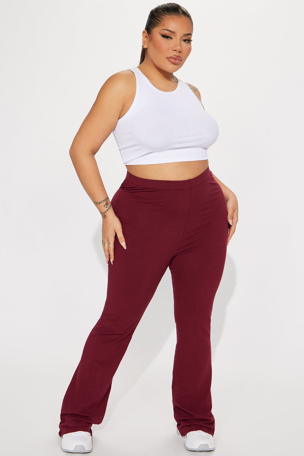 Adriana Flare Pant - Burgundy
