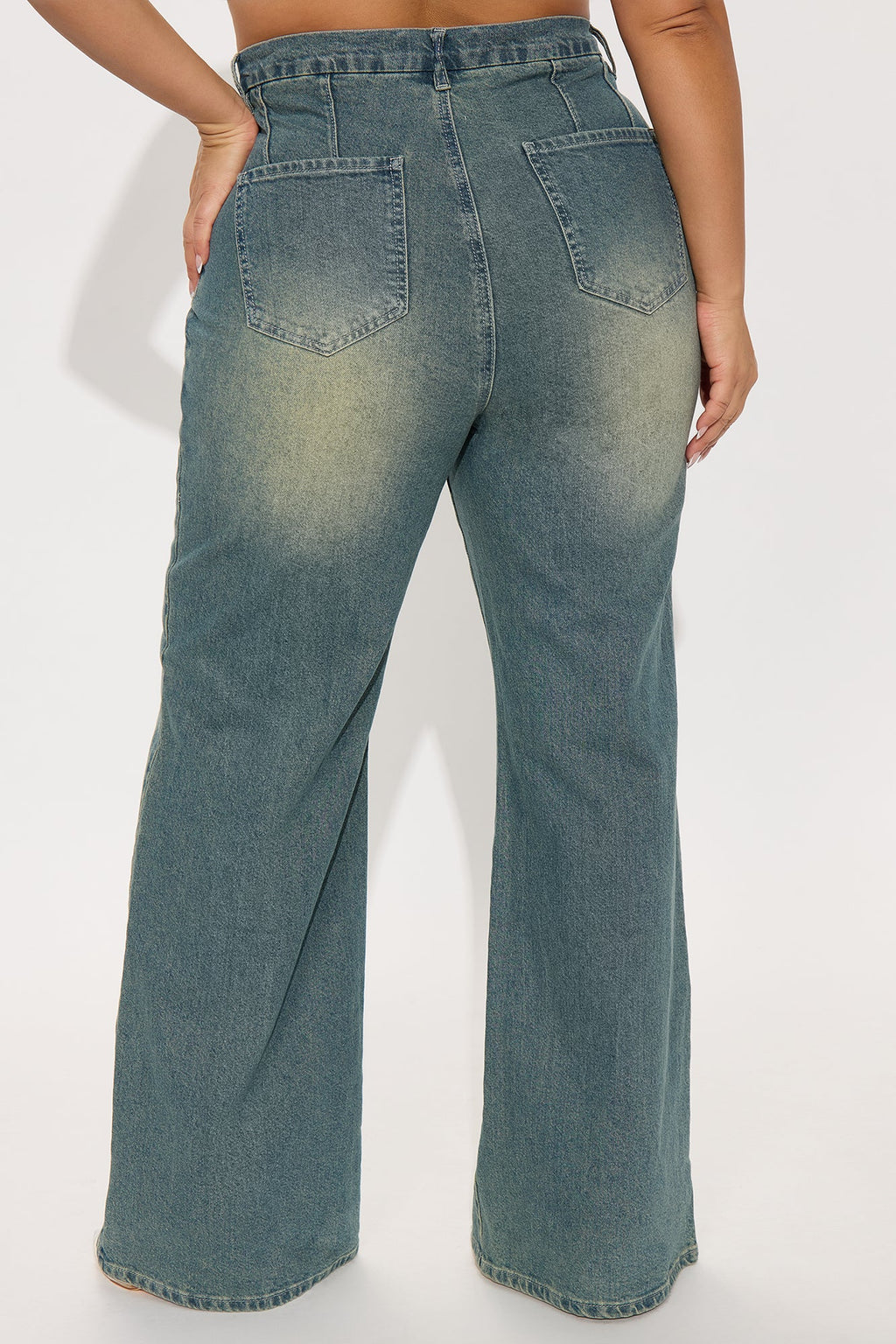 High Value Wide Leg Trouser Jeans - Vintage Wash