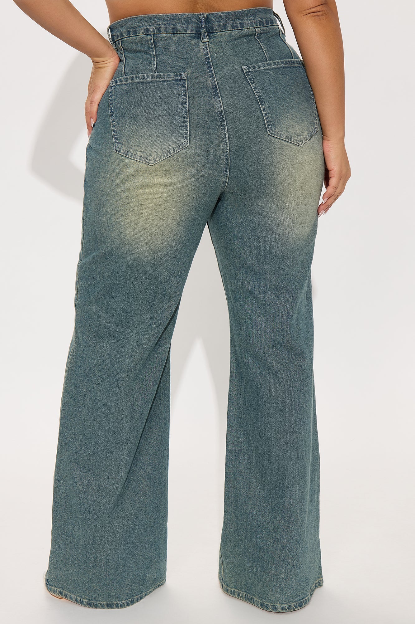 High Value Wide Leg Trouser Jeans - Vintage Wash