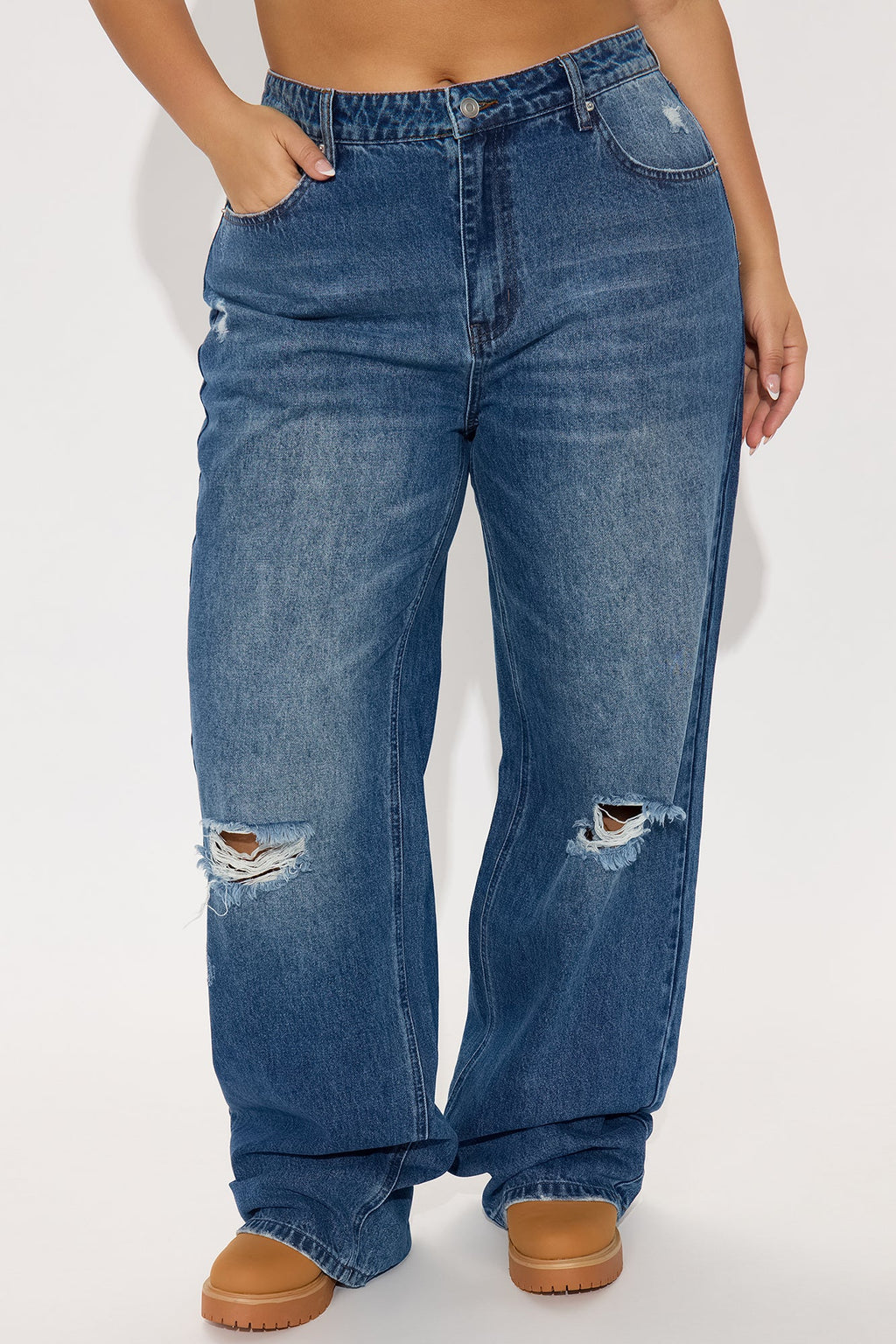 Tall Solana Non Stretch Straight Leg Jeans - Medium Wash