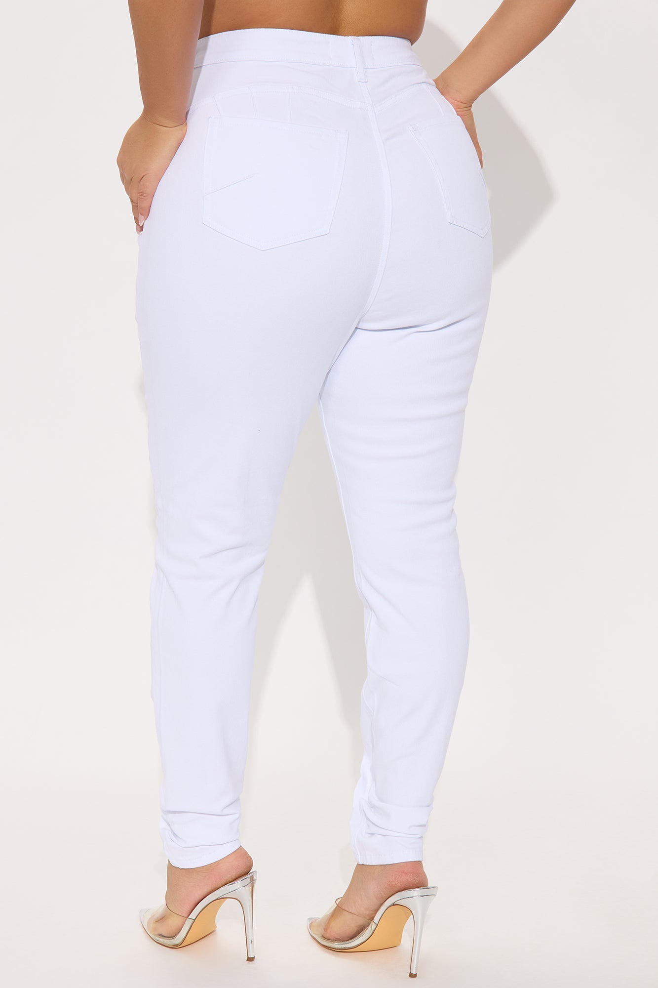 Tall Salem Sculpting Distressed High Rise Stretch Skinny Jeans - White