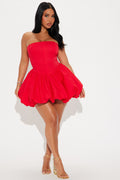 A Night in Paris Bubble Mini Dress - Red