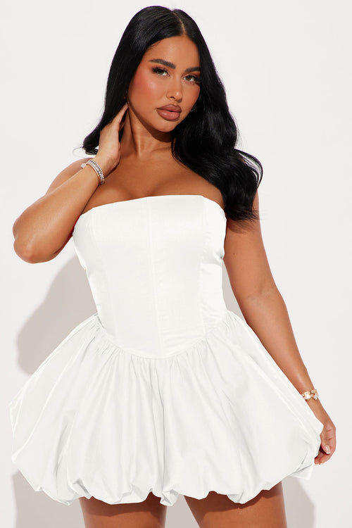 A Night in Paris Bubble Mini Dress - White