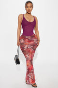 Harlowe Floral Maxi Skirt - Red/combo