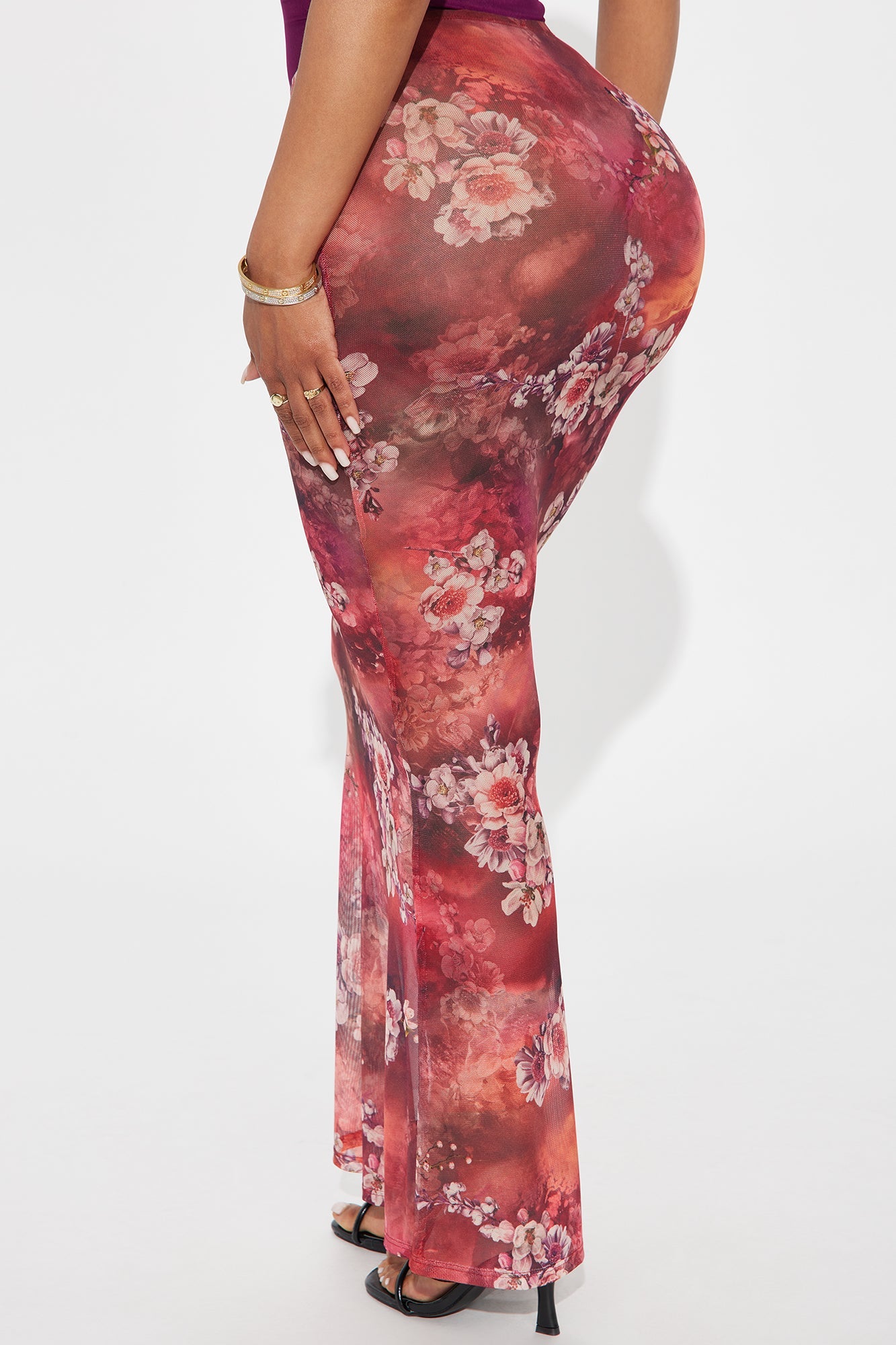 Harlowe Floral Maxi Skirt - Red/combo