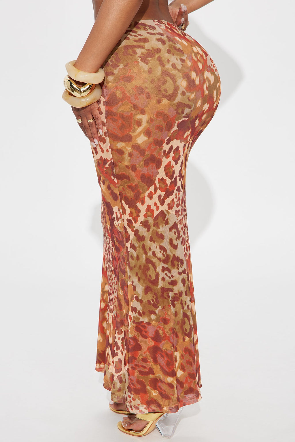 Some Type Of Way Leopard Mesh Maxi - Brown/combo