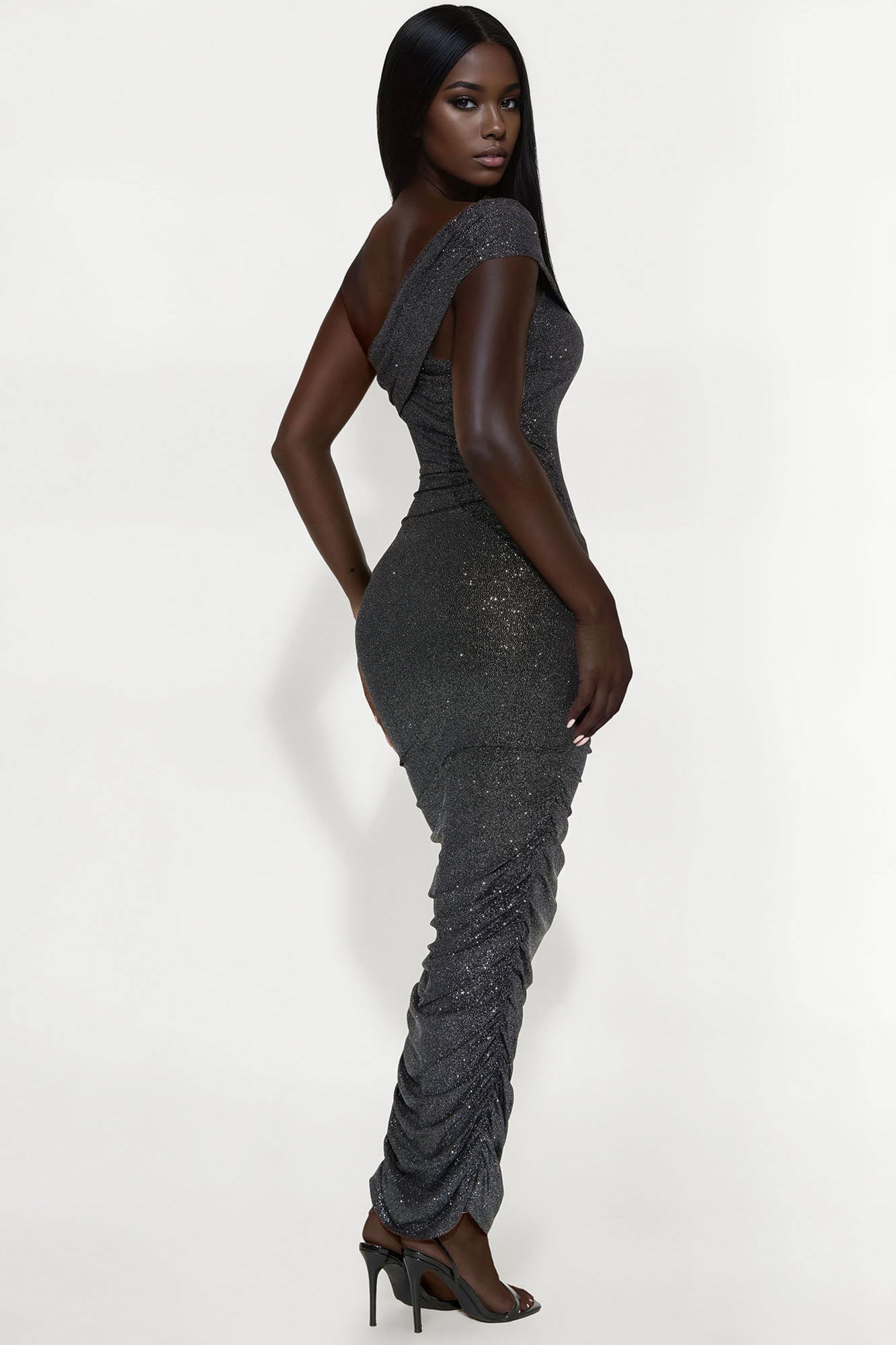 Real Legacy Glitter Midi Dress - Black