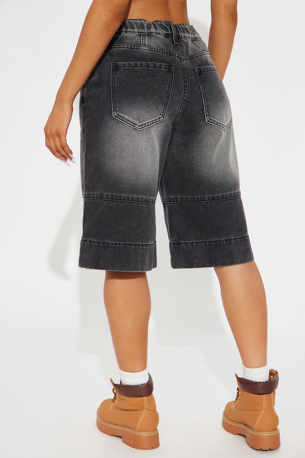 Keeping It Cool Denim Jorts - Black Wash