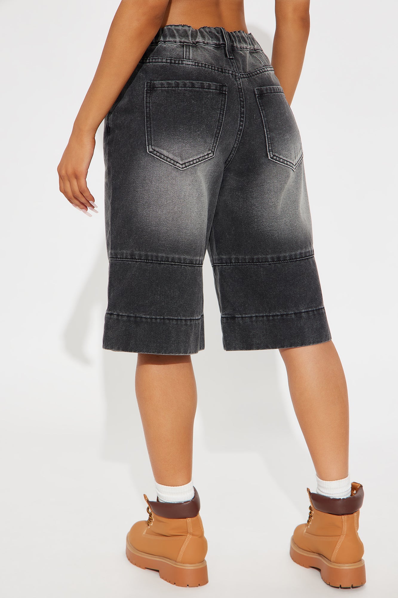 Keeping It Cool Denim Jorts - Black Wash