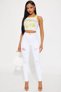 Tall Salem Sculpting Distressed High Rise Stretch Skinny Jeans - White