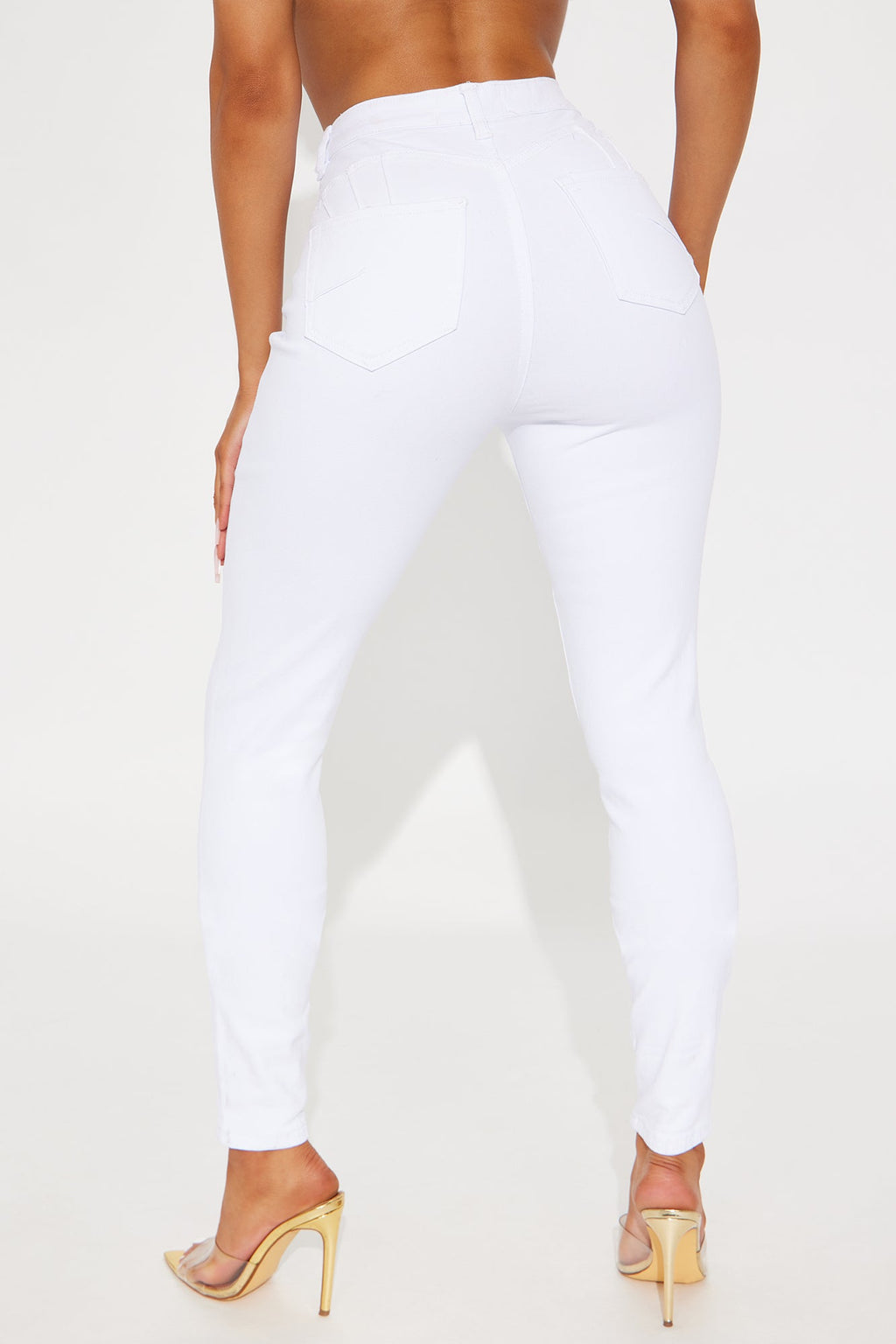 Tall Salem Sculpting Distressed High Rise Stretch Skinny Jeans - White