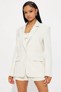 Cara Oversized Boxy Blazer - Cream