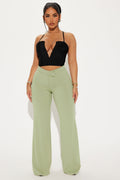 Call It Even Wide Leg Dress Pants - Sage