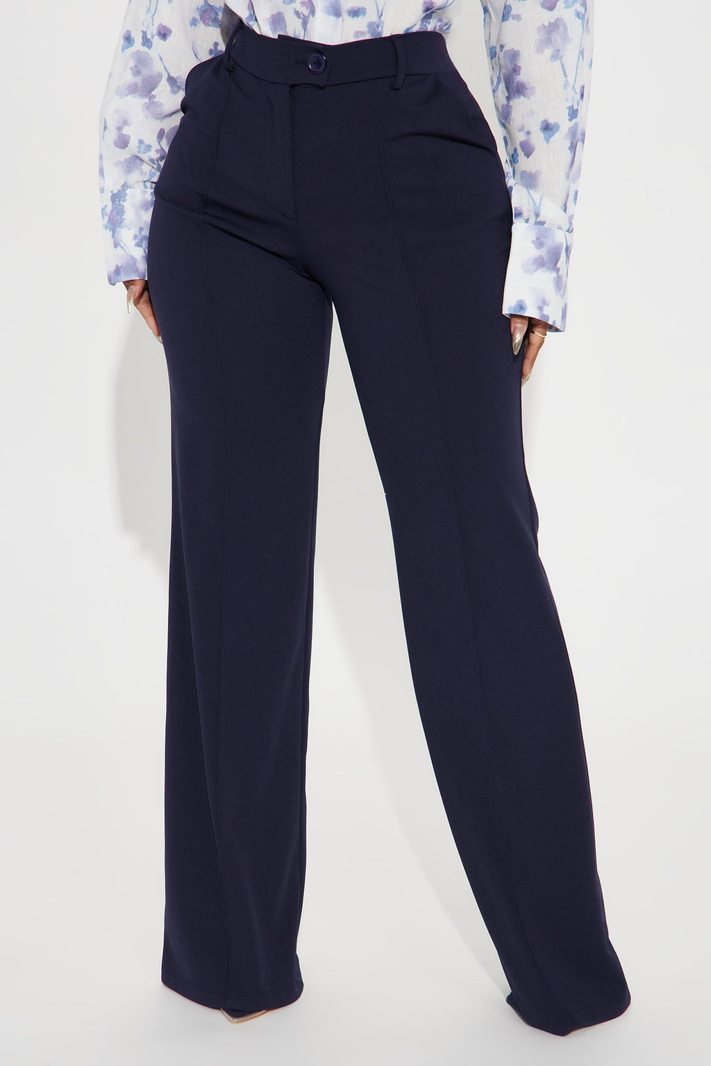 Heidi Wide Leg Trouser Pant - Navy