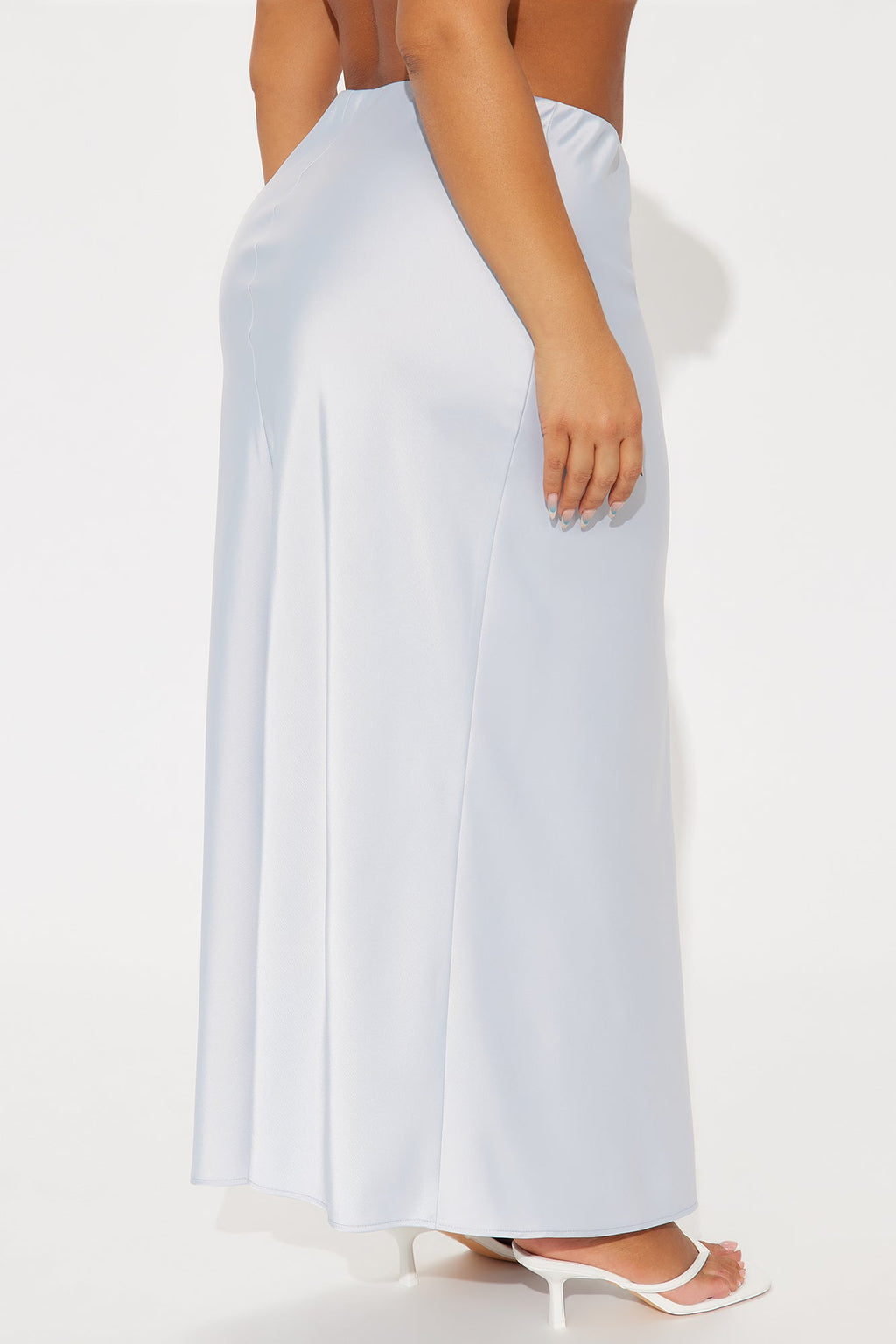 Brunch to GNO Satin Maxi Skirt - Silver