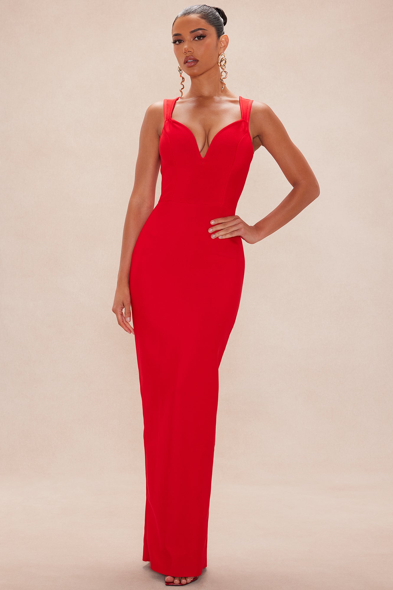 Clementine Bandage Maxi Dress - Red