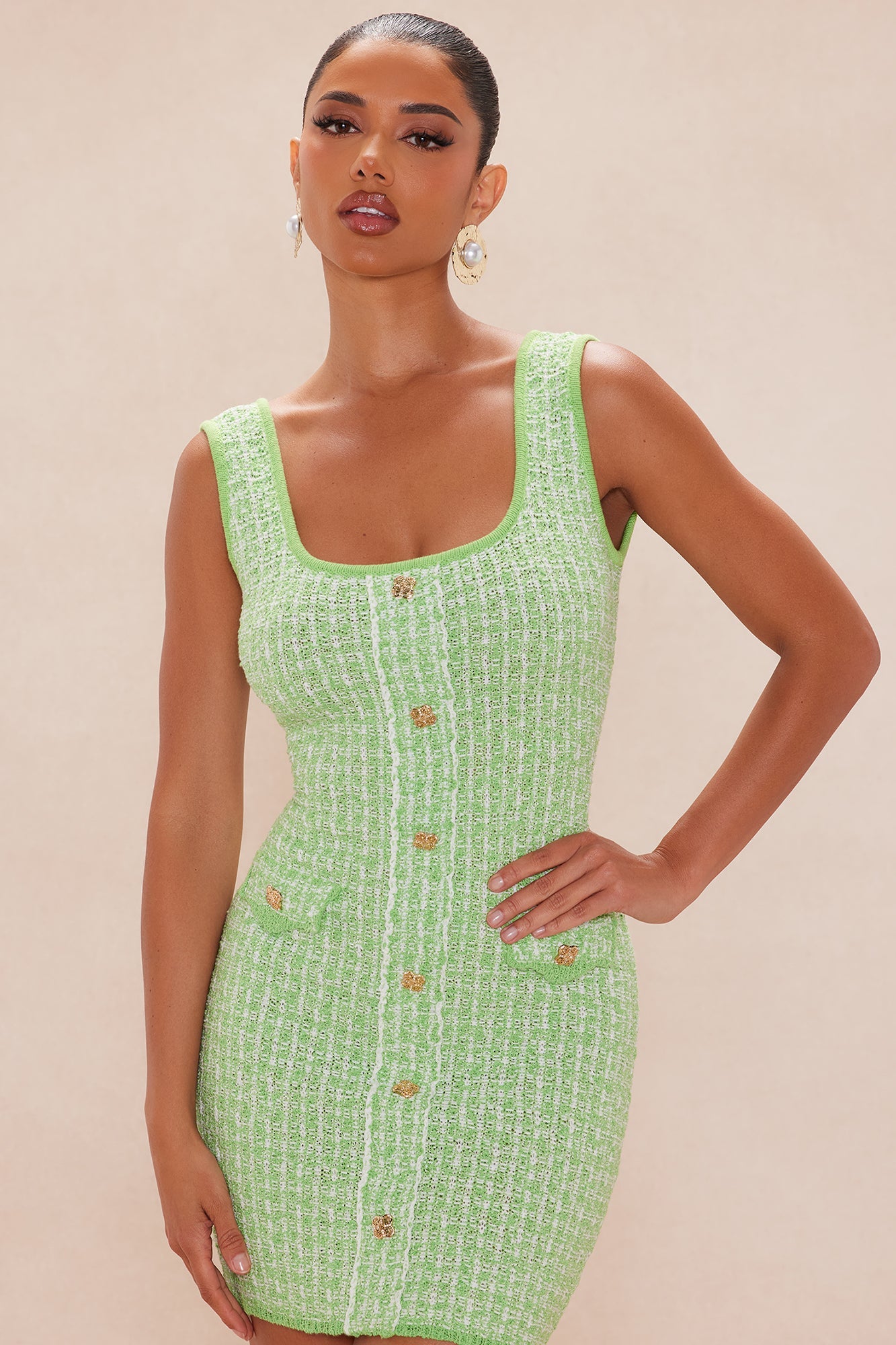 Robin Sweater Mini Dress - Green