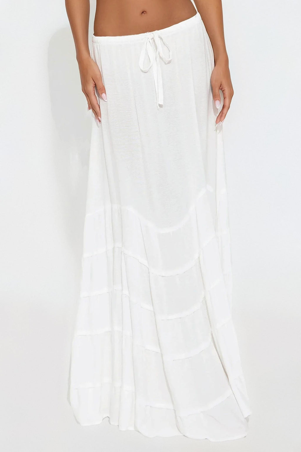 Meet Me Somewhere Ruffled Maxi Skirt - Ivory