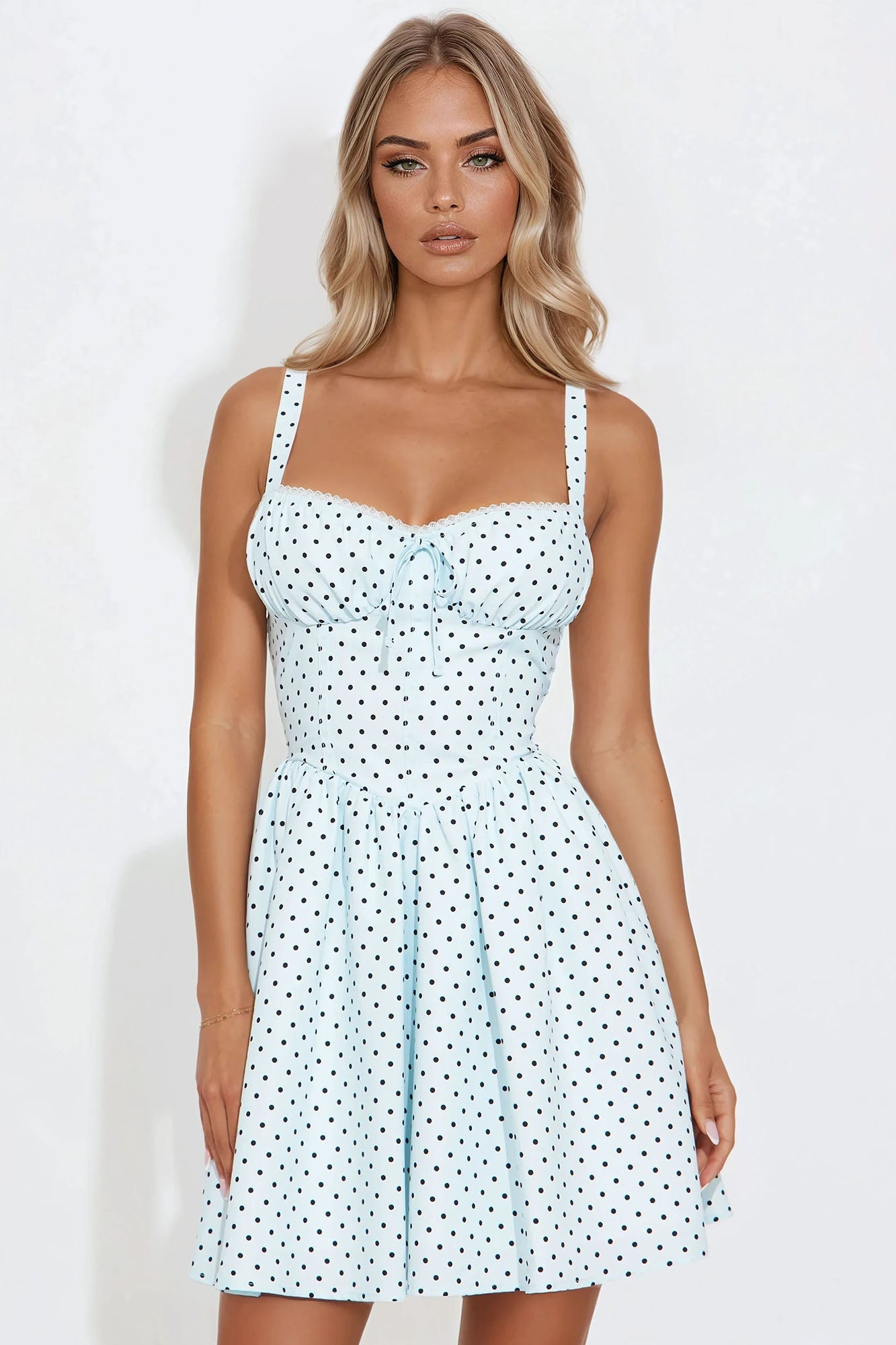 Holland Polka Dot Mini Dress - Blue