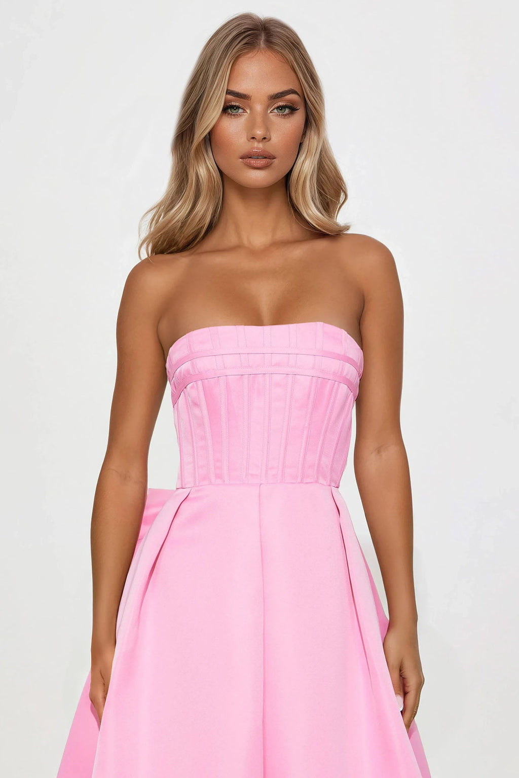 Majestic Night Satin Midi Dress - Pink