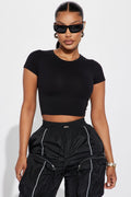 Judia Crew Neck Top - Black