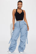 Don't Mess Around Cargo Pant - Slate Blue