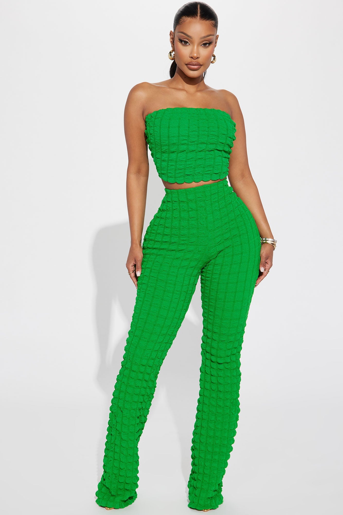 Tell Me All About It Bubble Pant Set - Kelly Green