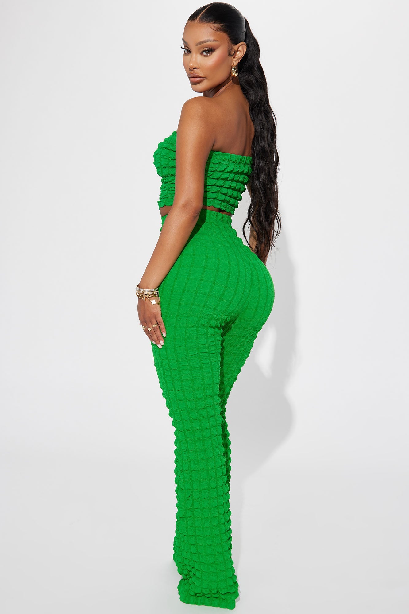 Tell Me All About It Bubble Pant Set - Kelly Green