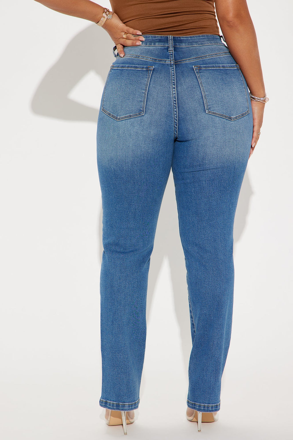 So Meant To Be Stretch Straight Leg Jeans - Medium Wash