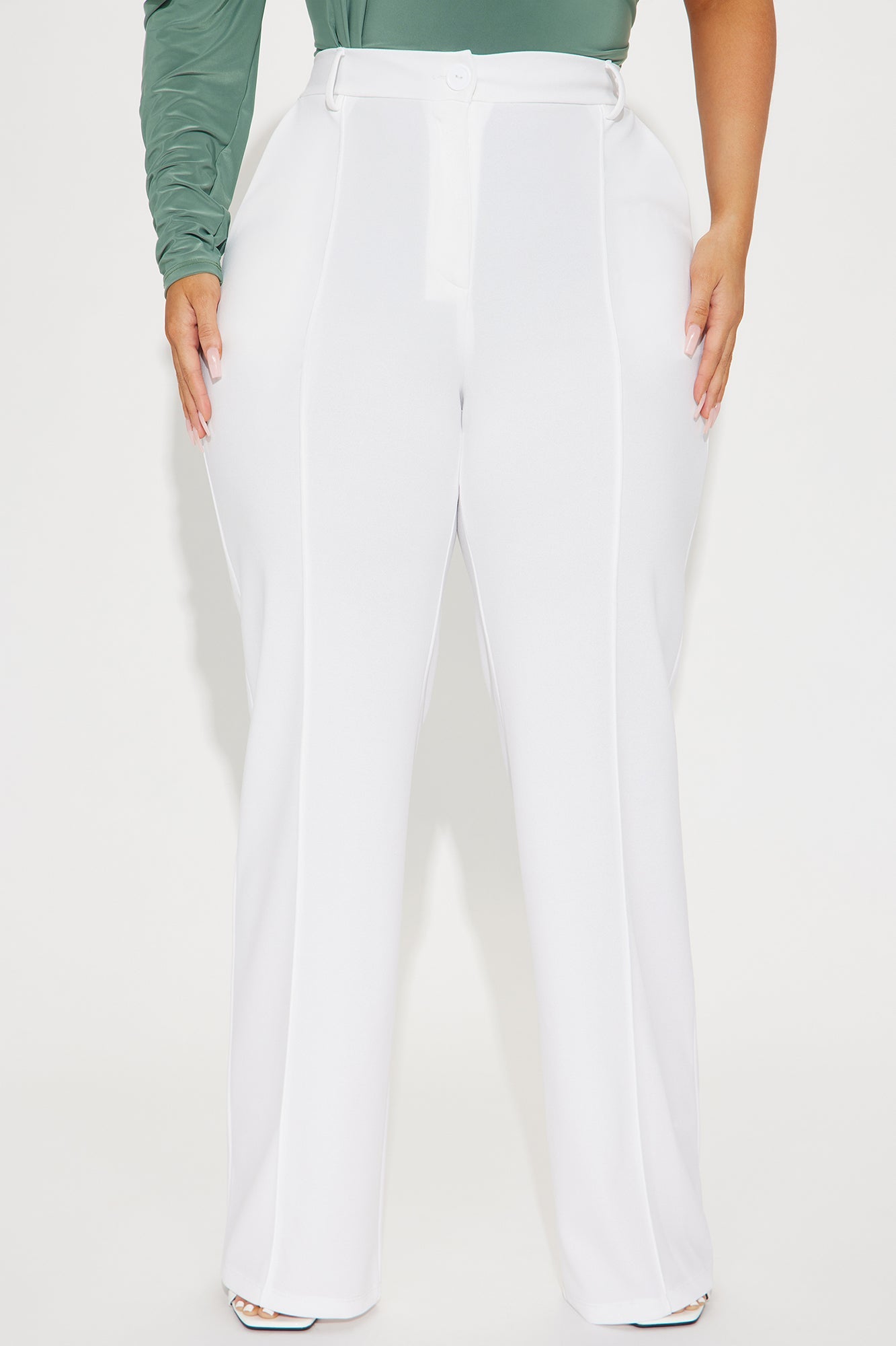 Heidi Wide Leg Trouser Pant - White