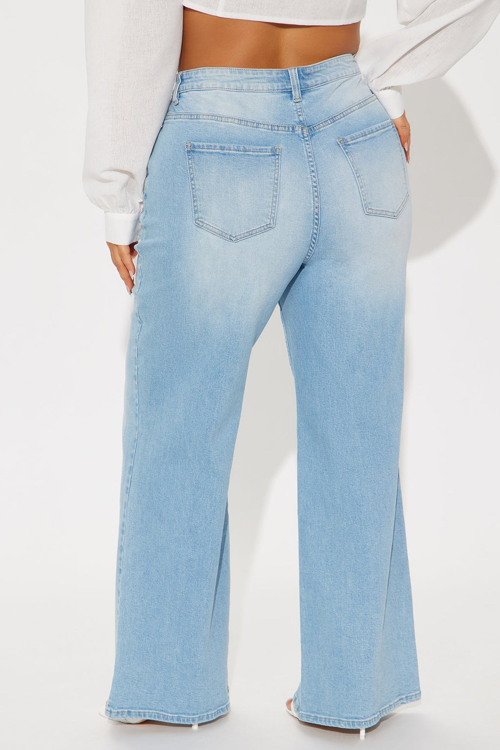 Chasing Thrills Stretch Wide Leg Jeans - Light Wash