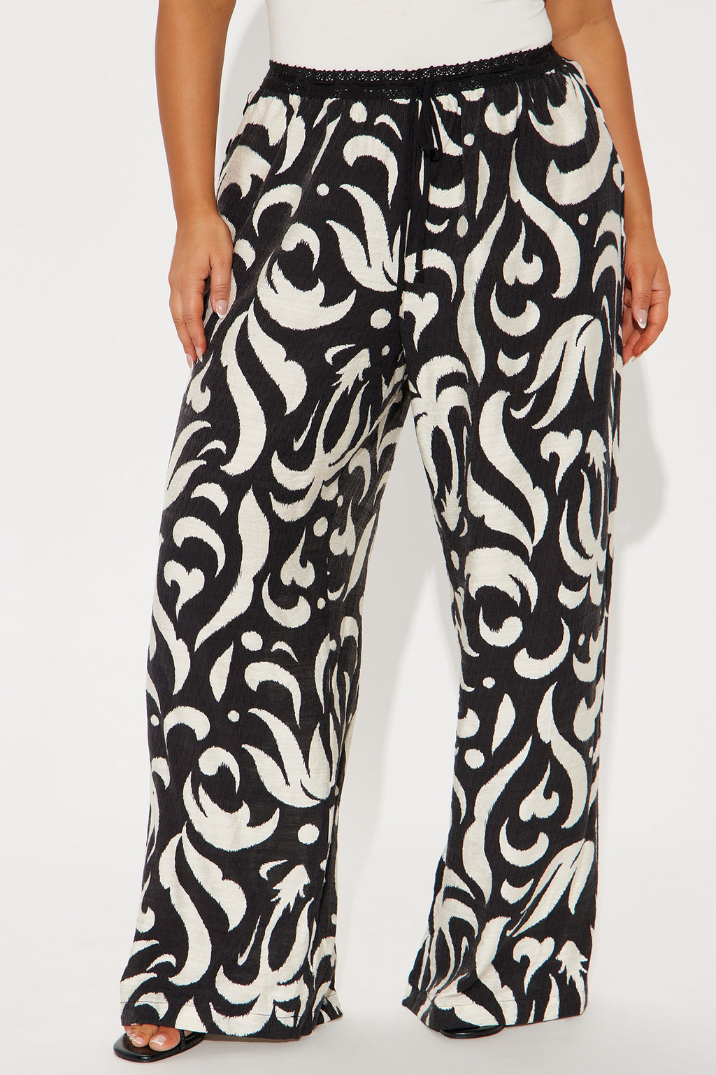 Always Classy Abstract Wide Leg Pant - Black/combo