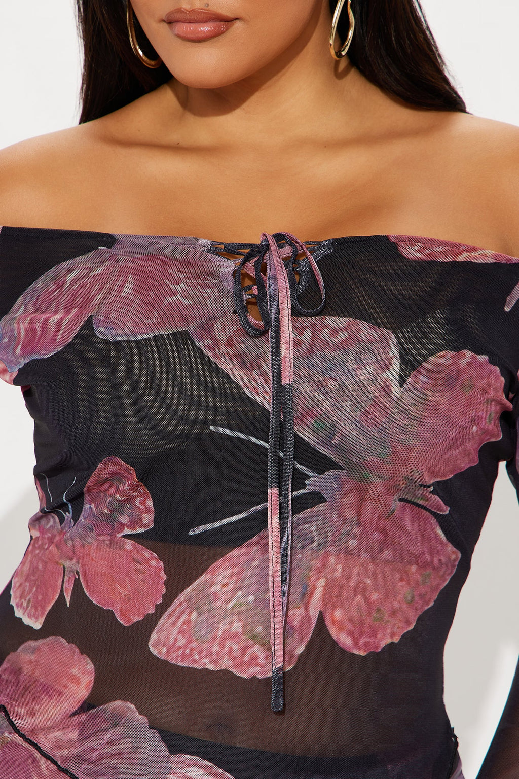 Social Butterfly Mesh Skirt Set - Pink/combo