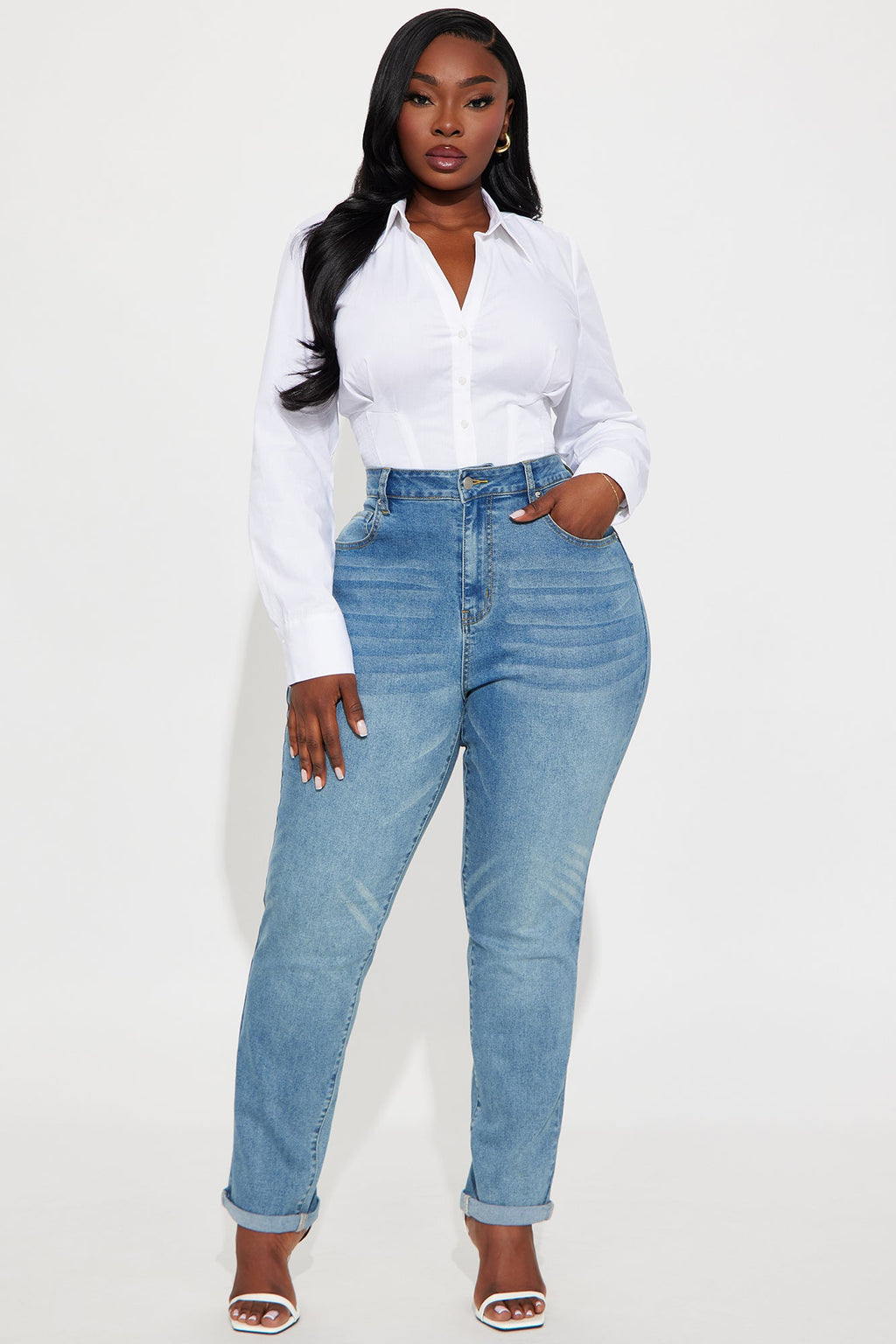 Tall Clara Super Stretch Sculpting Mom Jeans - Medium Wash