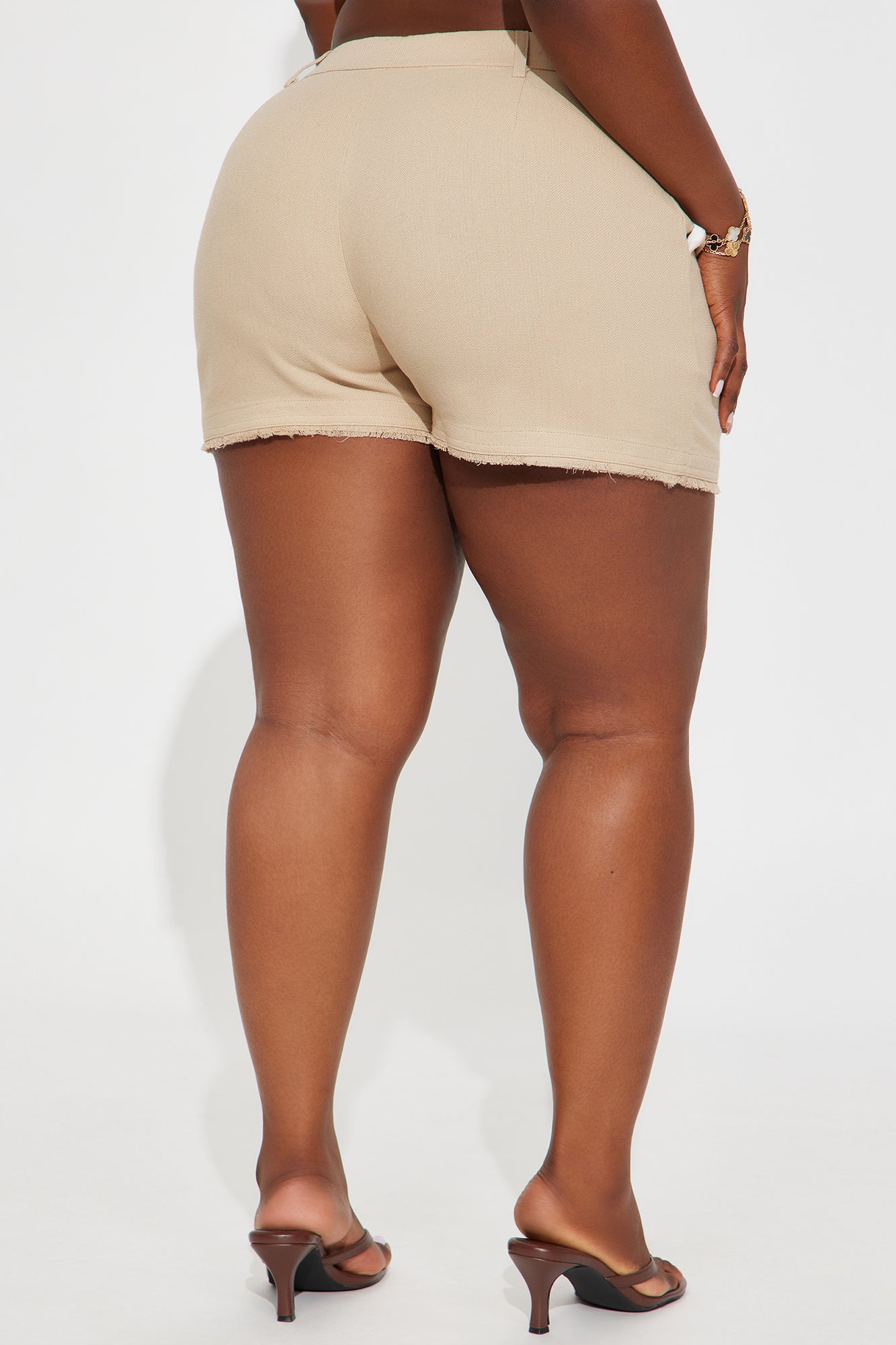 Amina Linen Trouser Shorts - Tan