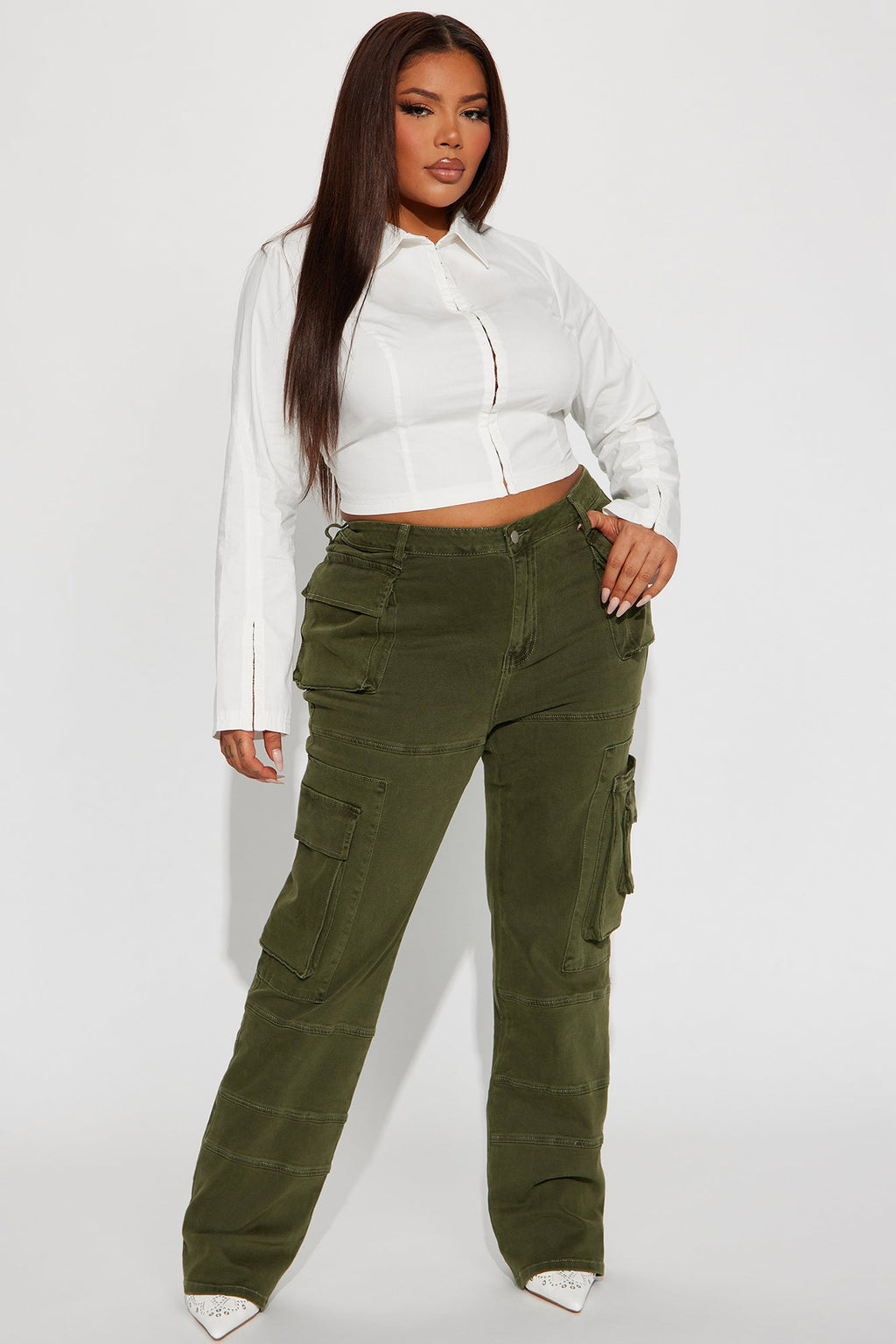 On Command Stretch Straight Leg Cargo Jean - Olive