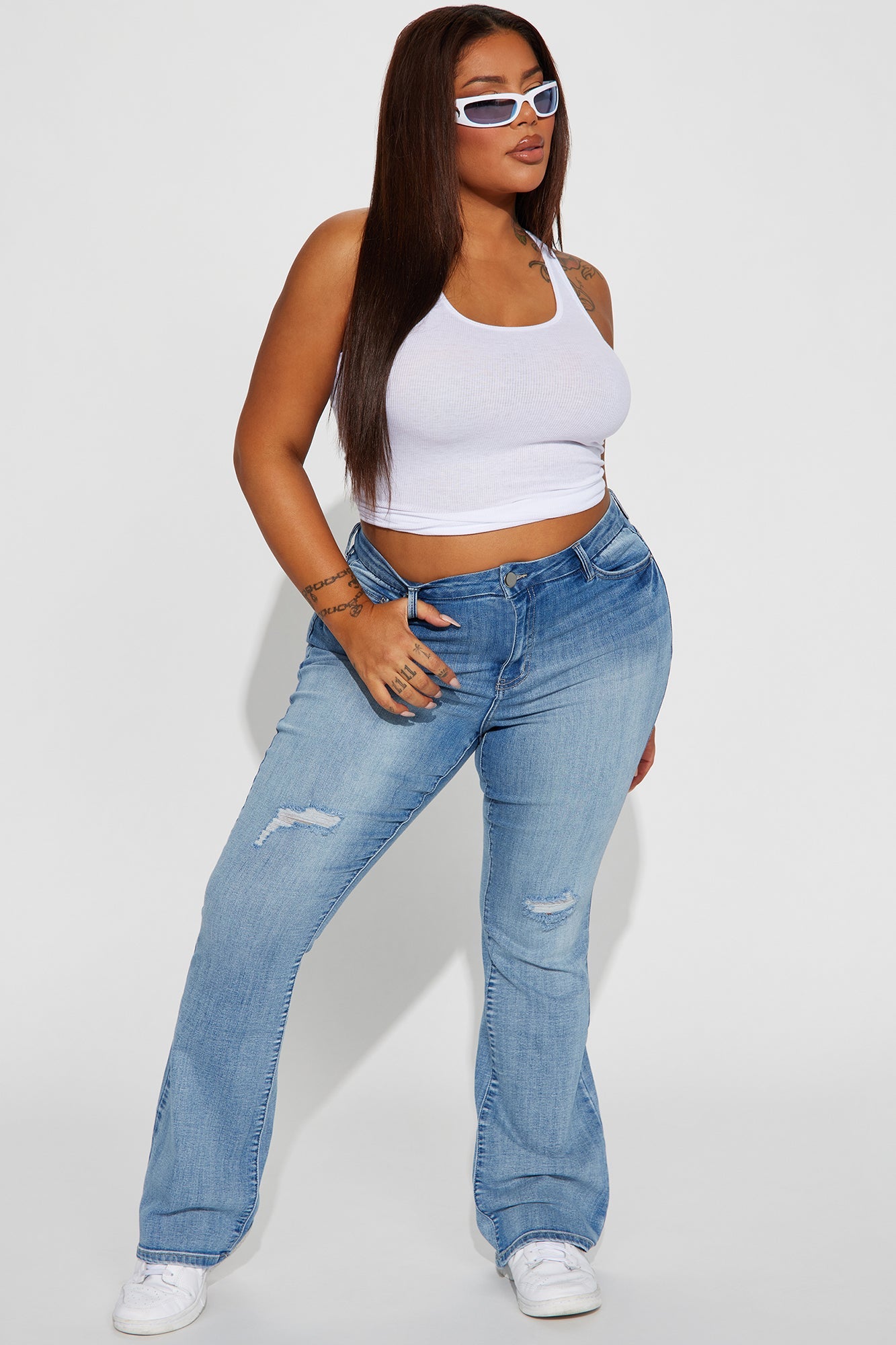 Right On Time Stretch Bootcut Jean - Medium Wash